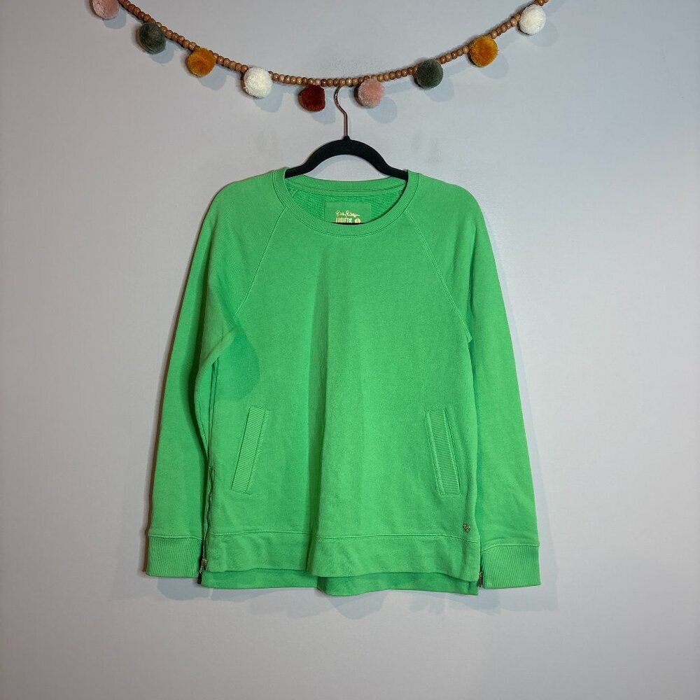 Lilly Pulitzer Luxletic green pullover sweatshirt side zippers